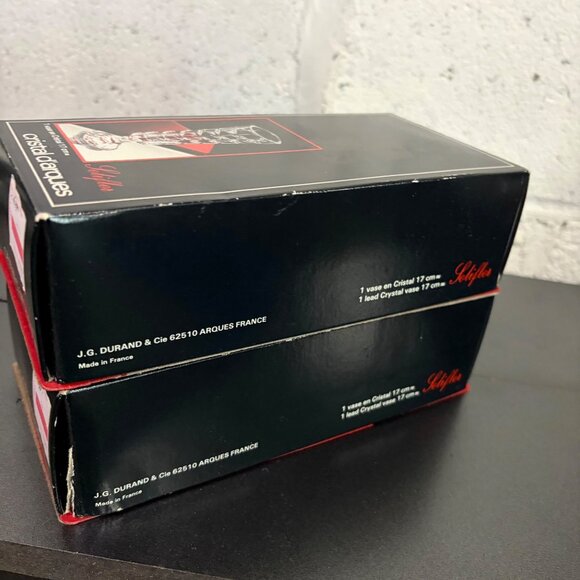 Cristal DArques Soliflor 17cm Crystal Vase Set Of 2 With Boxes - Picture 9 of 9